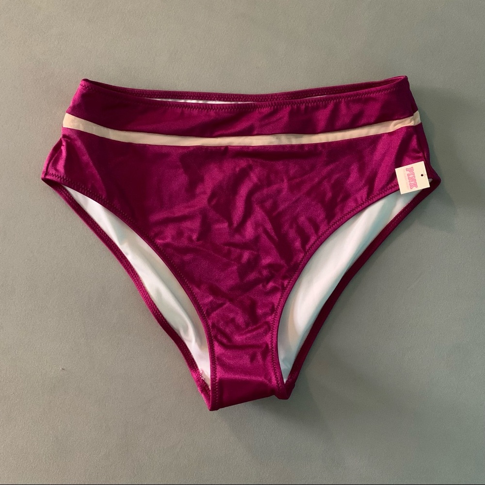 NWT PINK Victoria Secret High Waisted Swim bottoms